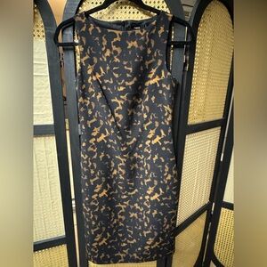 Theory Women Mini Shift Dress Tortoise